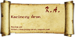 Kazinczy Áron névjegykártya