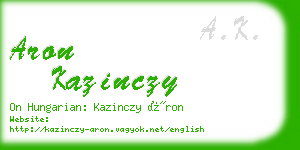 aron kazinczy business card